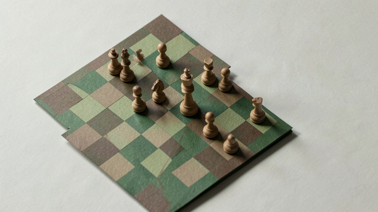 A chessboard with a few pieces, symbolizing strategic decision-making